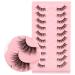 Gjinxi 10 Pairs Half Lashes Natural Looking Cat Eye Lashes Accent Eyelashes False Eyelashes 3D Fake Lashes Natural False Lashes False Eye Lashes Soft Fluffy Lashes