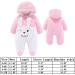 Newborn Baby Cartoon Bear Snowsuit Winter Coat Fleece Hooded Romper Jumpsuit 6-9 Months - Pink Rabbit - Buy Online on SooperMarket.com
