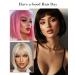 REECHO 11 Short Brown Bob Wig with Bangs - Synthetic Replacement Hair for Women - Chocolate Brown with Blonde Highlights - 11 Inch - Buy Online on SooperMarket.com