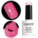 RARJSM Pink Gel Nail Polish, 7.5ml 0.25Floz Reflective Gel Polish Glitter Gel Nail Polish Summer Candy Collection Diamond Shimmer Neon Pink Nail Gel for Starter Nail DIY at Home UV LED Lamp Required RAR270