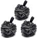 3 pack bath shower sponge jollyjelly mesh bathroom luffa double mesh body scrubber brush for women men peeling skin clean soothe skin (60g/pcs) 3PCs