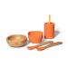 Avanchy Bamboo La Petite Family Collections Gift Set Green - Includes Mini Bamboo Bowl  Silicone Bowl  Silicone Cup  and Bamboo Baby and Infant Spoons - Baby Dishes Set - Baby Shower Gifts