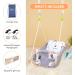 Baby Swing for Infants and Toddlers - Canvas Hammock Swing with Safety Belt and Mounting Hardware - Wooden Hanging Seat for Babies up to 4 Years - Cute Animal Design - Buy Online on SooperMarket.com