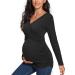 Love2Mi Maternity Nursing Shirt - Short Sleeve V-Neck Breastfeeding T-Shirt - Pregnancy - Dark Black - Size L - Buy Online on SooperMarket.com