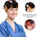 Nurse Scrub Cap Sea Wave Blue Pattern with Buttons & Bow Hair Scrunchie | Adjustable Working Cap for Long Hair | Multicolored - Buy Online on SooperMarket.com