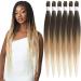 Xusuperb Pre Stretched Braiding Hair Ombre Blonde 26 inch Easy Braids Extensions black Blond KanCalon Kunsthaar 6 Packs Soft Yaki-Textur Tools Hair extensions (T1B/27/613#) 66 cm (6 Pack) T1B/27/613#