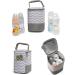 LCY Insulated Baby Bottle Cooler Bag - Grey & White Waves | Fits 4 Bottles | Hanging Strap Included - Buy Online on SooperMarket.com