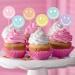 Whaline 36Pcs Preppy Smile Face Cupcake Toppers 6 Designs Paper Cake Decor Cute Cupcake Picks for Y2K Bachelorette Birthday Party Supplies Photo Booth Props - Buy Online on SooperMarket.com
