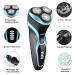 MAX-T Electric Razor for Men - Corded/Cordless Rotary Shaver with Pop Up Trimmer, IPX7 Waterproof, Wet/Dry, Wall Adapter Included - Blue - Buy Online on SooperMarket.com