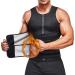 Kumayes men's sauna sweat vest belly girdle neoprene fitness corset belly path shirt with sauna effect tank top shapewear xxl black