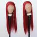 Towarm Dark Red Synthetic Lace Front Wig - Long Straight Heat Resistant Fiber Hair for Black Women - Cosplay/Daily Wear - Red - Buy Online on SooperMarket.com