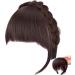 Fluffy Fake Hair Band Bangs Headband with Bangs Fluffy Front Fake Bangs Synthetic Braided Headband Wig with Bangs Non slip Headband Hair Extensions for Women Girls(Dark Brown) - Buy Online on SooperMarket.com