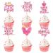 30 pcs Mother's Day Cupcake Topper Happy Mother's Day Pink Party Cake Decorations Cupcake Toppers Picks for Mother's Birthday Party 30pcs (super mom 30pcs)