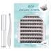 SISILILY Individual Lashes Cluster 90 Pcs DIY False Eyelashes Reusable 3D Eyelash Extension Kit Soft Natural C CC D Curl with Glue 10/12/14/15/16mm Length - DM10 White 90 clusters - DM10