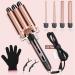 5-in-1 Curling Iron Set - Dual Voltage Interchangeable Curling Wand with 3 Barrel Crimper & 4 Curling Irons - LED Temp Control for All Hair Types - Includes Glove & Clips - Buy Online on SooperMarket.com