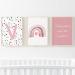 Pompom Prints Set of 3 Girls Bedroom Prints Rainbow Nursery Prints Scandi Boho Style Nursery Decor Playroom Prints Picture Frames not Included (5x7 Inch V) 5x7 Inch V
