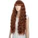 YEESHEDO Long Brown Wig with Bangs - Natural Wave Synthetic Wavy Curly Wig 28 Heat Resistant Fiber - Honey Brown Women's Wig - Buy Online on SooperMarket.com
