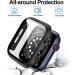 6 Pack Apple Watch Series 3 42mm Hard Case with Built-in Tempered Glass Screen Protector - Thin Bumper Full Coverage Bubble-Free Cover - Black/Deep Blue/White/Red/Pink/Green - Buy Online on SooperMarket.com