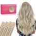 If -of -hearted tape extensions real hair 20pcs 50g 60cm 24 inch ash blonde to gold blonde and platinum blonde Remy invisible tape extensions silky straight real hair extensions skin weft tape in 60cm #17/26 ash blonde to gold blonde and platinum blonde