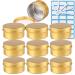 Zeoabsy 10 pieces 80ml gold aluminum empty jar.