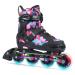 FIHUNY Adjustable Inline Skates for Kids and Adults with Light Up Wheels,Roller Blades Skates for Girls and Boys,Women C pink Large-Youth & Adult(4-7 US)