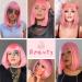 AISI BEAUTY 12 Inch Pink Bob Wig with Bangs - Short Straight Synthetic Cosplay Party Wig for Women - Buy Online on SooperMarket.com