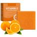 Orange Vitamin C Smoothing Soap Dark Spot Remover Soap Moisturizing Handmade Soap Bar for Body & Face Skin Brightening Soap Reduce Acne Blackheads Dark Spot