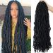 Youngther 24 Inch New Faux Locs Crochet Hair 126 Strands Extensible New Goddess Soft Locs Crochet Hair Pre Looped Synthetic Crochet Braiding Hair for Black Women(24inch 6packs 1B) 24 Inch (Pack of 6) 1B