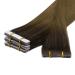 Youngsee Real Hair Tape Extensions - 60cm Darker Brown Ombre - 5pcs Virgin Skin Weft - #R3/8 - Buy Online on SooperMarket.com