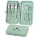 Manicure set 10-part pedicure kit nail scissors nail care nail clippers kit nail set nageletui nail clippings kit travel beauty kit (green)