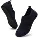 ANLUKE Womens Mens Water Shoes Barefoot Quick-Dry Aqua Socks for Beach Swim Surf Water Sport 8.5-9.5 Women/7.5-8 Men Abldblack