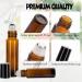 6 Pack Essential Oil Roller Bottles - 10ml Amber Glass with Stainless Steel Rollers | Includes Labels Openers Funnels & Dropper | Perfect for DIY Essential Oils - Buy Online on SooperMarket.com