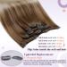 LAAVOO Ombre Balayage Clip-In Hair Extensions 40cm Real Hair Light Brown to Dark Ash Blonde & Platinum Blonde 70g/5pcs Remy Quality - Buy Online on SooperMarket.com