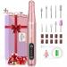 Kredioo Electric Nail Files Cordless Electric Nail Drill for Acrylic Gel Nails Rechargeable Portable Manicure Nail File Remover 20000RPM E File Nail Care Set for Remove Cuticle Callus Gold