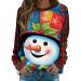 Women's Christmas Sweatshirts Cute Snowman Penguin Print O-Neck Raglan Top Shirt Pullover Comfy Warm Xmas Jumper Winter Long Sleeve Tops Loose Tunic Top Sweaters Sky Blue XL