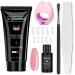 Lofuanna Poly Gel Nail Kit-30ML Light Pink Poly Extension Gel Nail Starter kit Poly Nail Gel With Nail Lamp Slip Solution Nail form Nail Brush Nail Strengthen Nail Gel Kit DIY for Beginners