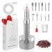 Electric Nail Files Portable Nail Drill E File Kit with Rechargeable Base 12 Nail Drill Bits 6 Adjustable Speeds for Acrylic Gel Nails Professional Nail Drill Gifts for Women Mum (Light Gray)