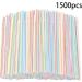 RETYLY 1500 Pcs Flexible Plastic Straws Striped Multi Colored Disposable Straw 8 inch Long - Buy Online on SooperMarket.com