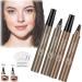 Glowly Secret Eyebrow Pen Glowly Secret Waterproof Natural Eyebrow Pen Glowly Secret 4 Tipped Precise Brow Pen 3D Microblading 4-Tip Eyebrow Pen Eyebrow Contouring Pen (01#+04#)
