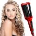 Mannice Ceramic Hair Iron 3 Barrel Curling Iron 0.6 inch / 16mm Perm Instant Curls Hair Crimper and Wavers Red (8 inches) Ideal Gift for Valentine's Day or Mother's Day