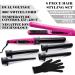 Deluxe Beauty Professional 8 Piece Interchangeable Flat and Curling Iron Set - Instant Hair Straightening and Curling - Pink - Buy Online on SooperMarket.com