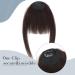 Clip in Fringe Extension Air Bangs With Temples Clip in Bangs 100% Remy Human Hair French Bangs Hairpieces #02 Dark Brown - Buy Online on SooperMarket.com