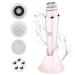 4 in 1 Facial Cleansing Brush - Electric Face Spin Brush with 4 Replacement Heads for Cleaning Exfoliating Massaging (Pink)