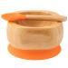 eco rascals Natural Bamboo Bowl and Spoon for Baby Toddler | Baby Suction Bowl | Stay Put Feeding Bowl and Spoon Set for Weaning | Detachable Suction Base | BPA Free | (Orange) Orange Bowl