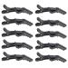 10x Crocodile Hair Clips Barrette Professional Styling Hair Clips Sectioning Clamp for Thick Hair with Nonslip Grip and Wide Teeth for Salon Home Use Women and Girls (Black)