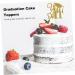 CHILDWEET 10pcs 2021 Graduation Cake Arrangement Trencher Cake Toppers 2021 Graduation Photo Booth Props Dessert Picks High Grad Paper Cups Party Cake Topper Food Insert Card Golden 13x13.5cm - Buy Online on SooperMarket.com