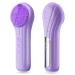 Silicone Face Scrubber Electric Facial Cleansing Brush Skincare Tools with Magnet Charger for Deep Cleaning|Gentle Exfoliating|Massaging (Purple)