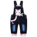 KIDSCOOL SPACE Baby Denim Overalls 3D Cute Cartoon Knitted Jean Dungarees 18-24 Months Blue-6033