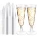 Plastic Champagne Flutes 5.5 Oz Plastic Champagne Glasses 150 Pcs Clear Disposable Champagne Glasses Toasting Glasses Crystal Plastic Mimosa Glasses for Wedding Flutes Party Drinking Cocktail Cups