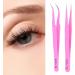 Lash Tweezers 2 Types Straight and Curved Tip Tweezers Nipper Stainless Steel Eyelashes Tweezers Accurate Portable Pincet for Eye Lashes Grafting Extension(ESD - Buy Online on SooperMarket.com